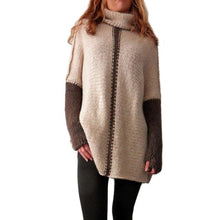 Women Winter Sweaters Warm Thincken Turtleneck Pullover Long Sleeve Women Sweater Patchwork Knitted Outwear