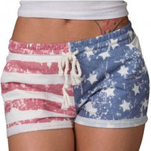 Hot Sale Short Pants Women American Flag Shorts Sexy Drawstring Beach Pants Striped Elastic Waist Short Femme