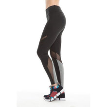 Women Sport Fitness Leggings Elastic Gym Mesh Patchwork hollow out Tight Leggings style Yoga pants #E0