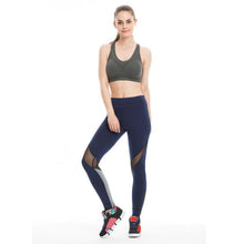 Women Sport Fitness Leggings Elastic Gym Mesh Patchwork hollow out Tight Leggings style Yoga pants #E0