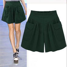 High Waist Pocket Summer Short Pants Women Loose Elastic Waist Short All-match Solid Soft Cotton Casual Short Femme Bottom