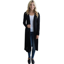 2017 Autumn Women Kimono Long Sleeve Maxi Cardigan Open Floaty Kaftan Jacket Coat Outwear Fashion Solid Long Blouse Black Red