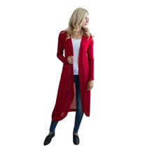 2017 Autumn Women Kimono Long Sleeve Maxi Cardigan Open Floaty Kaftan Jacket Coat Outwear Fashion Solid Long Blouse Black Red