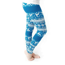 Women Skinny Christmas Elk Print Stretchy Pants Slim Leggings