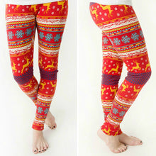 Women Skinny Christmas Elk Print Stretchy Pants Slim Leggings