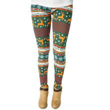 Women Skinny Christmas Elk Print Stretchy Pants Slim Leggings