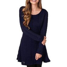 Feitong Womens Knitted Cotton Dress 2017 Women Autumn Winter Dress Warm Outwear Jumper Ladies Knitwear Long Sleeve Mini Dresses