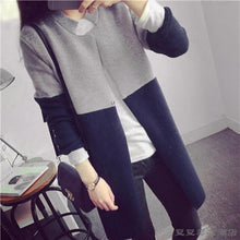 FEITONG Patchwork Autumn Winter Coat Hot Sale Elegant Womens Ladies Long Jackets Warm Slim Coat Outwear Female Botton Top #3