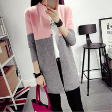 FEITONG Patchwork Autumn Winter Coat Hot Sale Elegant Womens Ladies Long Jackets Warm Slim Coat Outwear Female Botton Top #3