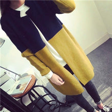 FEITONG Patchwork Autumn Winter Coat Hot Sale Elegant Womens Ladies Long Jackets Warm Slim Coat Outwear Female Botton Top #3