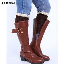LASPERAL Brand Leg Warmers Knitted Socks Women Boot Cuffs Popsocket Ladies Knee Ankle Trim Toppers Socks Beenwarmers New Year